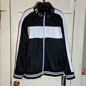 Marc Ecko XL black n white collared jacket NWT